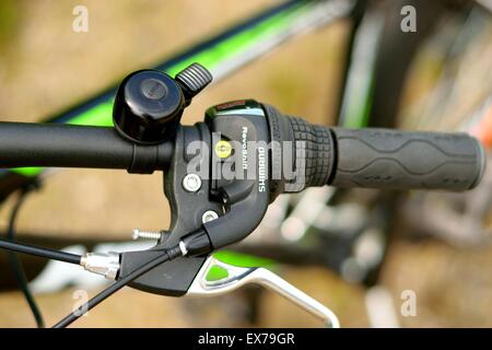 Shimano bicycle gears handelbar Stock Photo