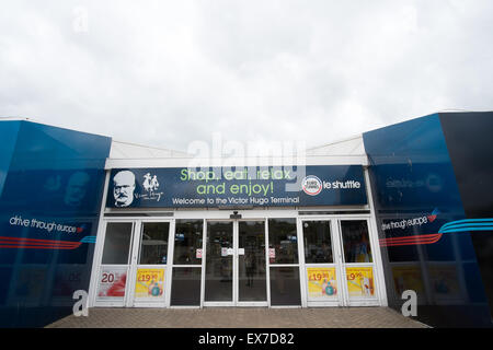 Entrance to the Eurotunnel Terminal in Folkestone, England Stock Photo