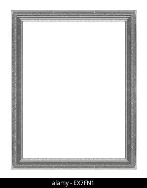 Silver frame isolated on white background Stock Photo - Alamy