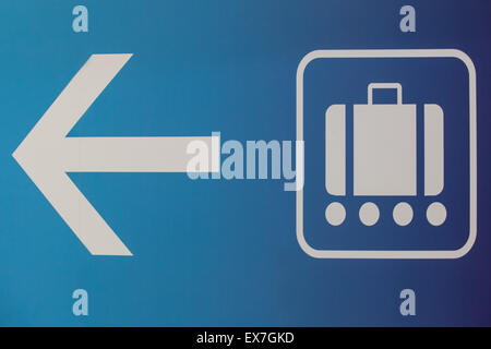 Baggage claim and exit sign in an airport Stock Photo