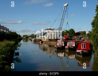 Hilperton Marina on the Kennet & Avon Canal near Trowbridge, Wiltshire, UK Stock Photo