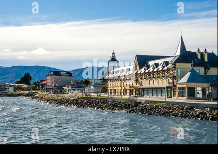 Puerto Natales on the Strait Of Magellan, Patagonia, Chile Stock Photo