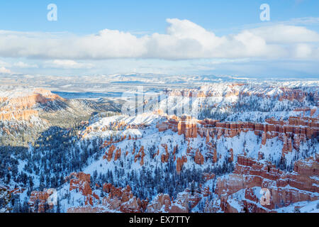 Bryce Canyon lookout in wintertime, Utah Stock Photo