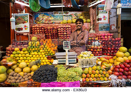 India, Karnataka, Mysore, Fruit shop at Devarala Market Stock Photo ...