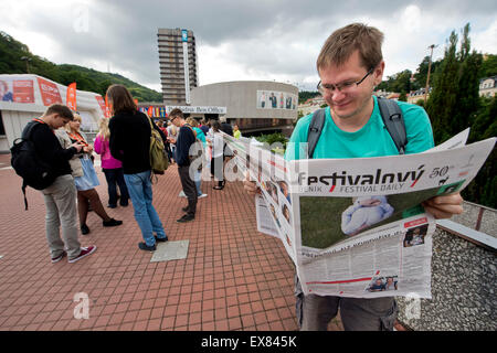 Karlovy Vary, Czech Republic. 9th July, 2015. Atmosphere during the 50th International Film Festival in Karlovy Vary, Czech Republic, July 9, 2015. Credit:  Vit Simanek/CTK Photo/Alamy Live News Stock Photo