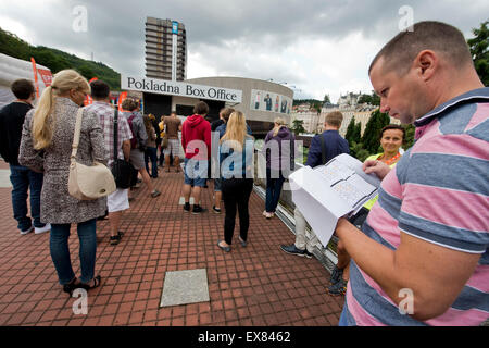 Karlovy Vary, Czech Republic. 9th July, 2015. Atmosphere during the 50th International Film Festival in Karlovy Vary, Czech Republic, July 9, 2015. Credit:  Vit Simanek/CTK Photo/Alamy Live News Stock Photo