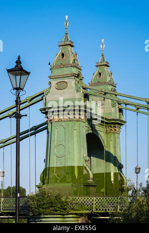 Hammersmith bridge crossing the river Thames London, England, U.K. Stock Photo