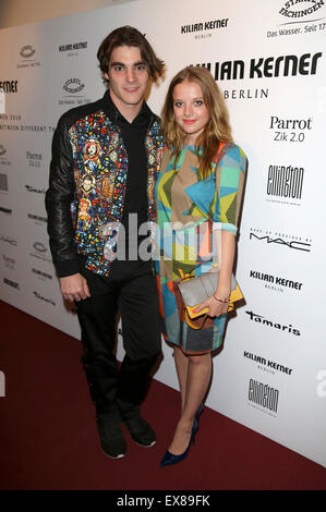 Berlin, Germany. 08th July, 2015. 'Breaking Bad' actor RJ Mitte at the Kilian Kerner Fashion Show at Mercedes-Benz Fashion Week Spring/Summer 2016. Credit:  dpa picture alliance/Alamy Live News Stock Photo