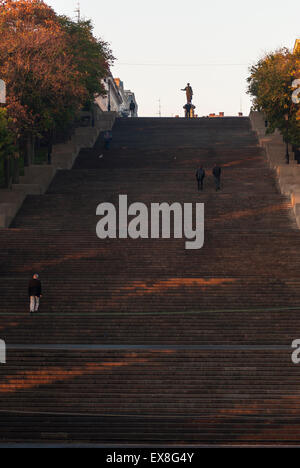 Dawn on the Potemkin Steps, Odessa, Ukraine Stock Photo