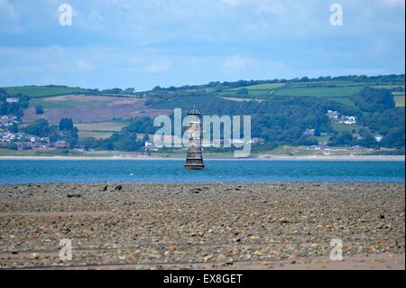 Old rusting cast  Iron Lighthouse at Whiteford Point Gower Stock Photo