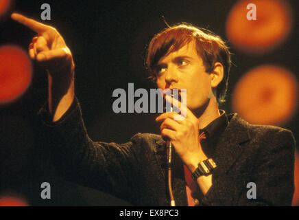 PULP  UK rock group with Jarvis Cocker in 1996 Stock Photo