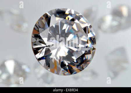 Round-Cut diamond (synthetic / lab-created - cubic zirconia) Stock Photo