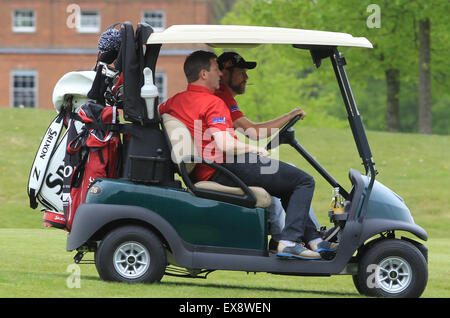 Celebrities at the Mike Tindall Annual Celebrity Golf Classic  Featuring: Brian McFadden Where: London, United Kingdom When: 08 May 2015 Stock Photo