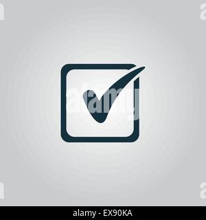 Check list button mark in box sign. Stock Vector