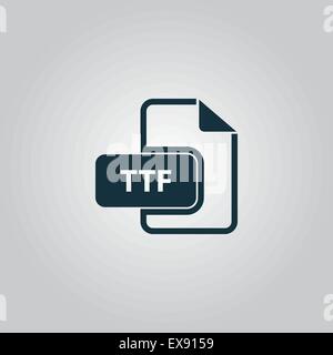 TTF extension text file type icon Stock Vector