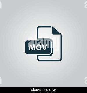 MOV video file extension icon vector. Stock Vector