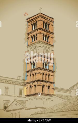 Santa Maria in Cosmedin, Rome Stock Vector