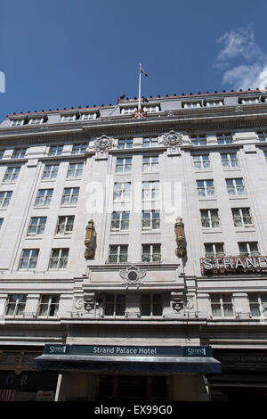 London, UK. 9th July, 2015. Blue skies over Strand Palace Hotel in London. Credit:  Keith Larby/Alamy Live News Stock Photo