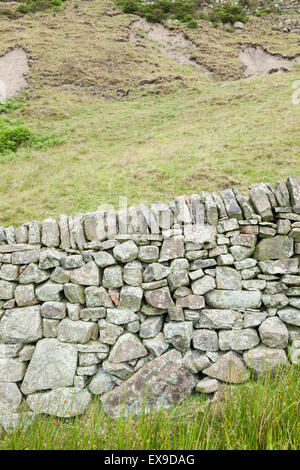 Drystone wall typical of those found in Derbyshire and the Peak District National Park, England, UK Stock Photo