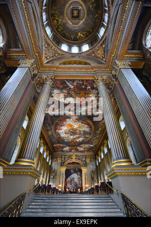 Interior of The Painted Hall, The Old Royal Naval College, Greenwich, London, U.K. Stock Photo