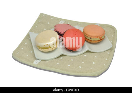 French macarons on a nice plate Stock Photo