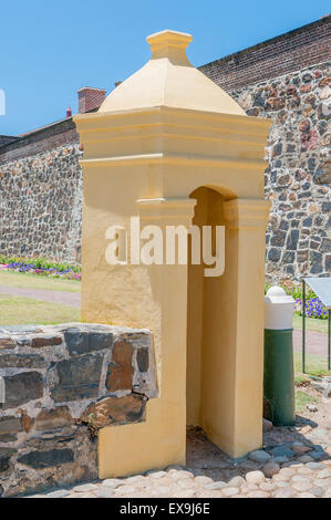 Guard hut in front of the Castle of Good Hope in Cape Town. Built by the Dutch East India Company between 1666 and 1679 and is t Stock Photo