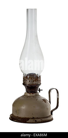 old, retro kerosene lamp isolated on white background Stock Photo