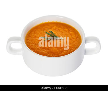 Pumpkin soup isolated on white background Stock Photo