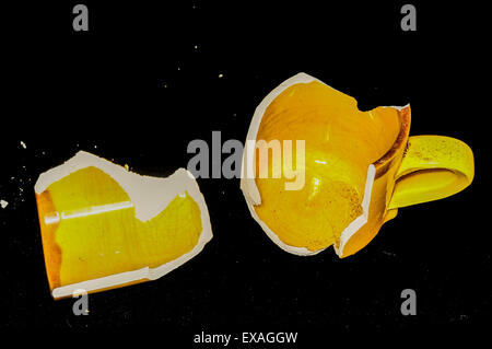 Broken Orange Coffe Cup Stock Photo