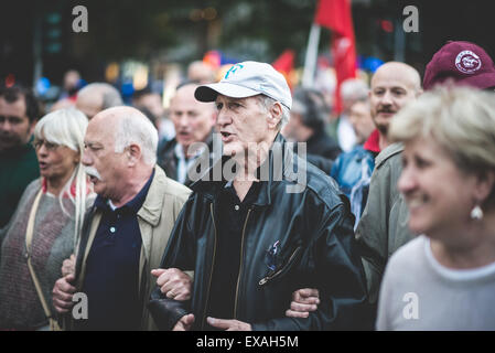 MILAN, ITALY - APRIL 29: Manifestation against fascism and nazism in Milan on 29 April 2014. People took the streets in Milan to protest against neo nazis and fascists groups present in Milan Stock Photo