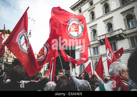 MILAN, ITALY - APRIL 29: Manifestation against fascism and nazism in Milan on 29 April 2014. People took the streets in Milan to protest against neo nazis and fascists groups present in Milan Stock Photo