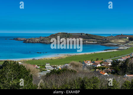 View over Alderney, Channel Islands, United Kingdom, Europe Stock Photo