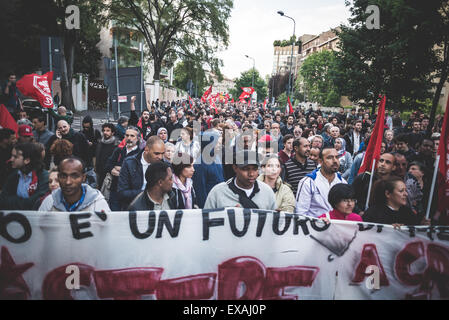 MILAN, ITALY - APRIL 29: Manifestation against fascism and nazism in Milan on 29 April 2014. People took the streets in Milan to protest against neo nazis and fascists groups present in Milan Stock Photo