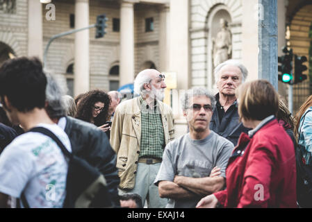 MILAN, ITALY - APRIL 29: Manifestation against fascism and nazism in Milan on 29 April 2014. People took the streets in Milan to protest against neo nazis and fascists groups present in Milan Stock Photo