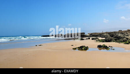 taghazout bay morocco beach and ocean landscape panorama Stock Photo