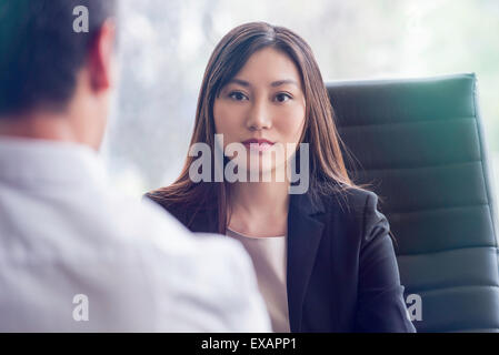 Woman at job interview Stock Photo