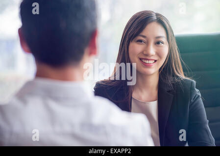 Business woman at job interview Stock Photo