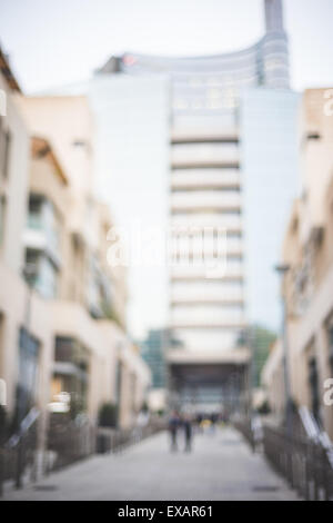 blurred urban milan landscape colored background Stock Photo