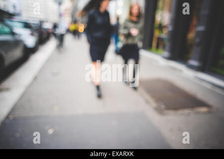 blurred urban milan landscape colored background Stock Photo