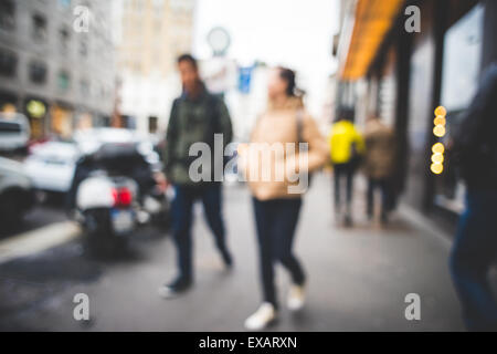 blurred urban milan landscape colored background Stock Photo