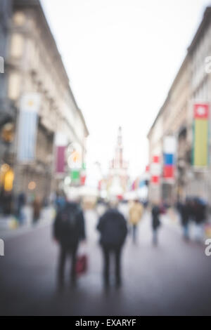 blurred urban milan landscape colored background Stock Photo