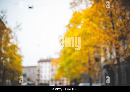 blurred urban milan landscape colored background Stock Photo