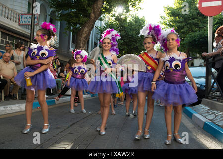 A group of children take part in a procession during the Catholic festival of San Juan in Lanjaron, Southern Spain Stock Photo