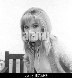 British actress Susan Hampshire at home in Chelsea in1967 Stock Photo