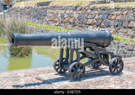 Historic old cannon at the entrance to the Castle of Good Hope in Cape Town Stock Photo