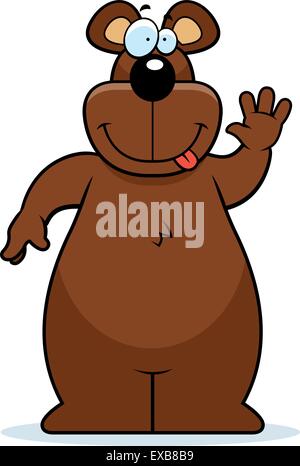 A happy cartoon bear waving and smiling Stock Vector Image & Art - Alamy