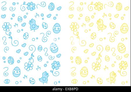 A repeating and seamless pattern with an Easter theme. Stock Vector