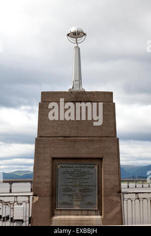 Commemoration pillar on the Kincardine Bridge, Fife Stock Photo