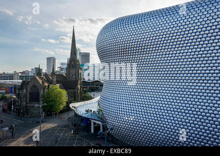 St Martin's church and the Bullring Shopping Centre, Birmingham, UK Stock Photo