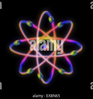 Atomic structure. Conceptual computer artwork representing the ...